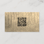 パーソナルシェフタンスネークスキンテクスチャQRコード 名刺 (裏面)