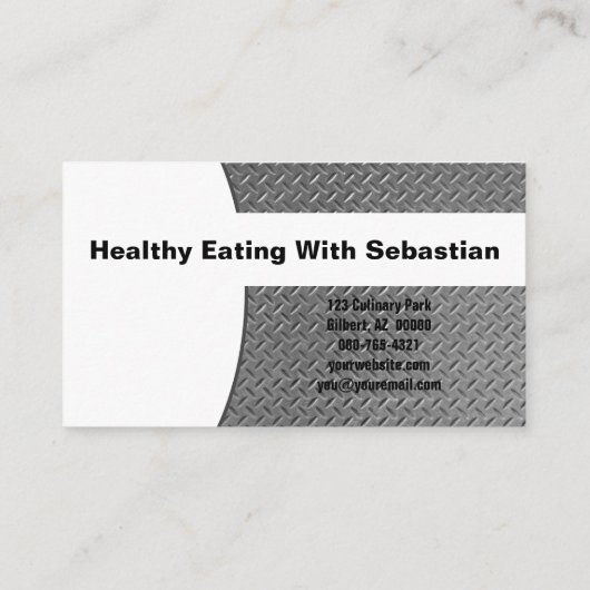 パーソナルシェフダイヤモンドプレートカスタム写真 名刺 (裏面)