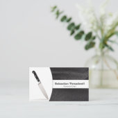 パーソナルシェフナイフブラックレザーカスタム写真 名刺 (スタンド正面)