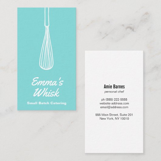 パーソナルシェフハンドドロウィスロゴブルー 名刺 (正面/裏面)