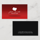 パーソナルシェフパティシシェフバックリープレーンレッド 名刺 (正面/裏面)