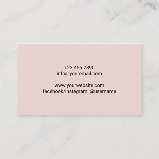 パーソナルシェフパティスリー金ゴールドナイフエレガント赤面ピンク 名刺 (裏面)