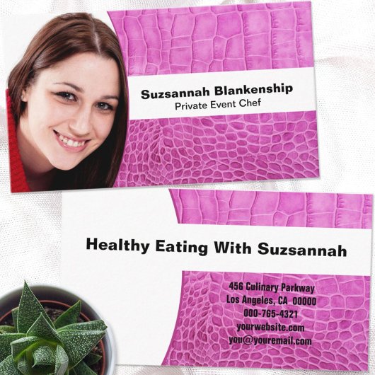 パーソナルシェフピンクレザーカスタム写真 名刺