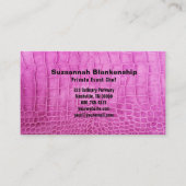 パーソナルシェフピンクレザーテクスチャQRコードカスタム 名刺 (正面)