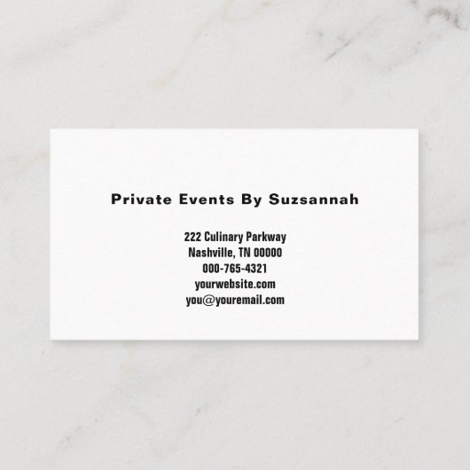 パーソナルシェフピンクレザーミニマリストカスタム 名刺 (裏面)