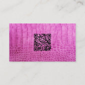 パーソナルシェフピンクレザーQRコードカスタム 名刺 (裏面)