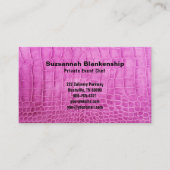 パーソナルシェフピンクレザーQRコードカスタム 名刺 (正面)