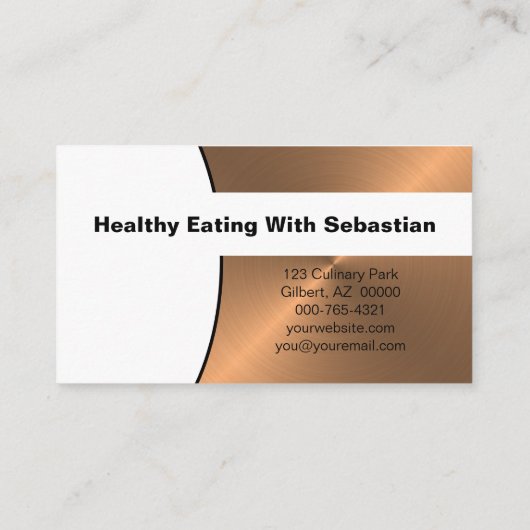 パーソナルシェフフェイクブラシ銅製カスタム写真 名刺 (裏面)