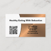 パーソナルシェフフェイク銅カスタム写真QRコード 名刺 (裏面)