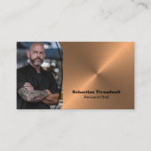 パーソナルシェフフェイク銅カスタム写真QRコード 名刺 (正面)