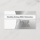 パーソナルシェフブラシ仕上げスチールカスタム写真 名刺 (裏面)