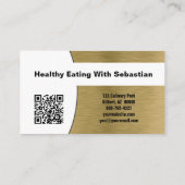 パーソナルシェフブラシ真鍮カスタム写真QRコード 名刺 (裏面)