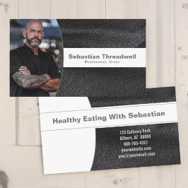 パーソナルシェフブラックレザーカスタム写真 名刺