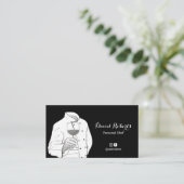 パーソナルシェフプロフェッショナルブラック&ホワイトケータリング 名刺 (スタンド正面)