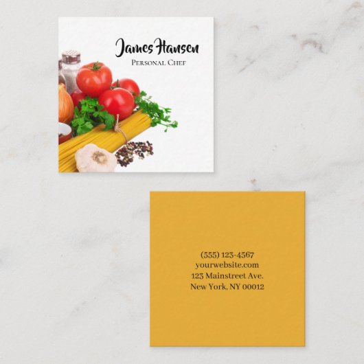 パーソナルシェフベジタブルデザイン スクエア名刺 (正面/裏面)