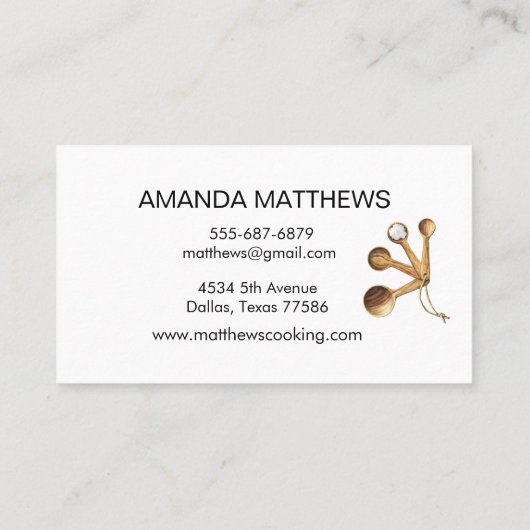 パーソナルシェフペストリー転がケータリングのピン調理師 名刺 (裏面)