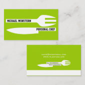 パーソナルシェフミニマリストライムグリーンホワイト 名刺 (正面/裏面)