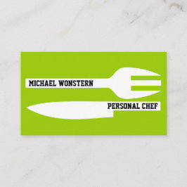 パーソナルシェフミニマリストライムグリーンホワイト 名刺