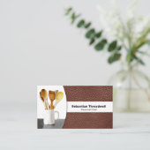 パーソナルシェフレザーカスタムフォトQRコード 名刺 (スタンド正面)