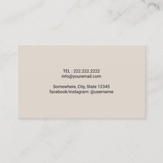 パーソナルシェフレストランケータリングエレガントクリーム 名刺 (裏面)