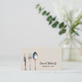 パーソナルシェフレストランケータリングエレガントクリーム 名刺 (スタンド正面)