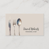 パーソナルシェフレストランケータリングエレガントクリーム 名刺 (正面)