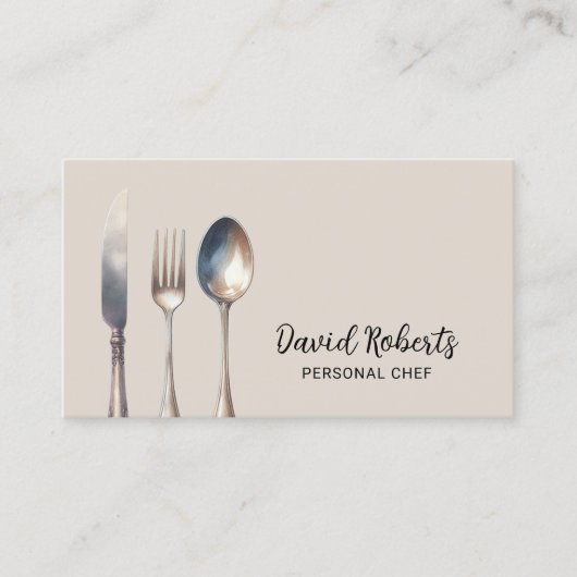 パーソナルシェフレストランケータリングエレガントクリーム 名刺 (正面)