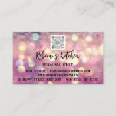 パーソナルシェフレストランケータリングロゴQRコードバー 名刺 (裏面)