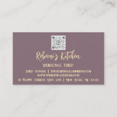 パーソナルシェフレストランケータリングロゴQRコード 名刺 (裏面)