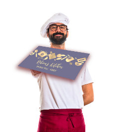 パーソナルシェフレストランケータリングロゴQRブルー 名刺