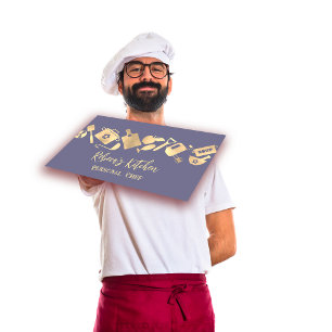 パーソナルシェフレストランケータリングロゴQRブルー 名刺