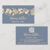 パーソナルシェフレストランケータリングロゴQR SmokyBlu 名刺 (正面/裏面)