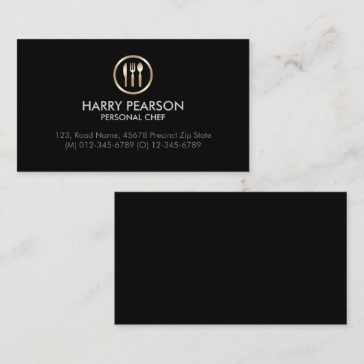 パーソナルシェフレストランケータリング 名刺 (正面/裏面)