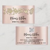 パーソナルシェフレストランケータリングQRバラグリッター 名刺 (正面/裏面)