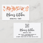 パーソナルシェフレストランケータリングQRロゴホワイト 名刺 (正面/裏面)