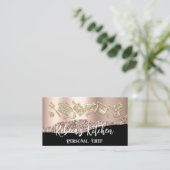 パーソナルシェフレストランケータリングQRロゴ金ゴールド 名刺 (スタンド正面)