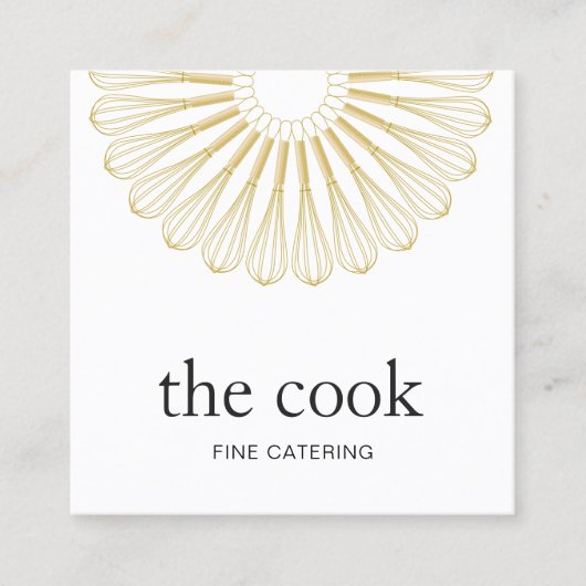 パーソナルシェフロゴケータリングウィスクカーター スクエア名刺 (正面)