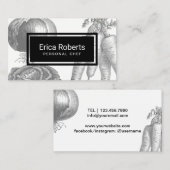 パーソナルシェフヴィンテージ野菜イラストレーション 名刺 (正面/裏面)