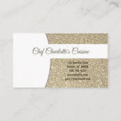 パーソナルシェフ微妙な金ゴールドグリッターカスタム写真 名刺 (裏面)