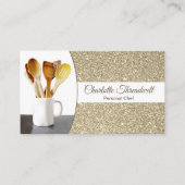 パーソナルシェフ微妙な金ゴールドグリッターカスタム写真 名刺 (正面)