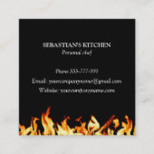 パーソナルシェフ料理の燃える火ケータリング スクエア名刺 (正面)