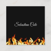 パーソナルシェフ料理の燃える火ケータリング スクエア名刺 (裏面)