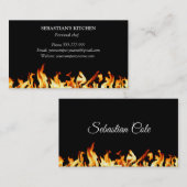 パーソナルシェフ料理の燃える火ケータリング 名刺 (正面/裏面)