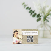 パーソナルシェフ繊細な金ゴールドカスタムグリッター写真QR 名刺 (スタンド正面)