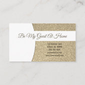 パーソナルシェフ繊細な金ゴールドカスタムグリッター写真QR 名刺 (裏面)