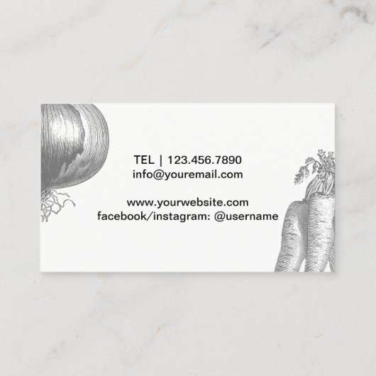 パーソナルシェフ金ゴールドラベルヴィンテージ野菜 名刺 (裏面)