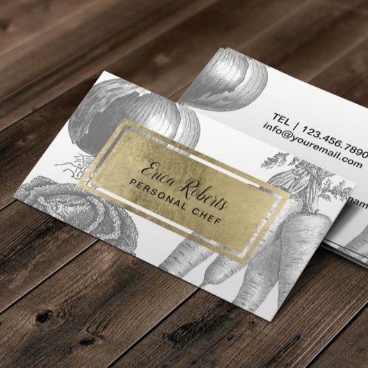 パーソナルシェフ金ゴールドラベルヴィンテージ野菜 名刺