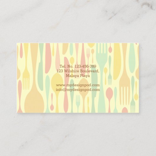 パーソナルシェフ 名刺 (裏面)