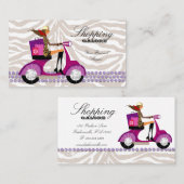 パーソナルショッパーファッションジュエリーパープルゼブラ 名刺 (正面/裏面)