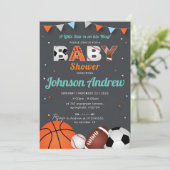 パーソナルシンプルスポーツオールスターベビーシャワー 招待状 (スタンド正面)